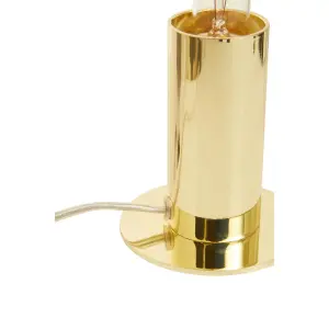 Interiors by Premier Shiny Brass Finish Table Lamp, Easy to Assemble Bedside Table Light, Eco-friendly Lamp for Table Living Room