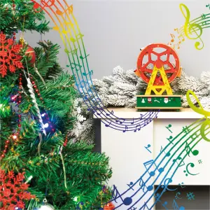 Home Festive Wooden Christmas Musical Ferris Wheel Music Box Ornament