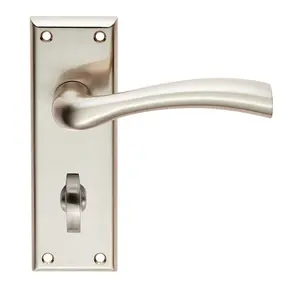 Cinquanta Bathroom Door Handle (Set of 2) Satin Nickel