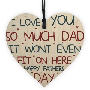 Red Ocean Fathers Day Funny Gifts Novelty Wooden Heart Sign Funny Dad Gift From Daughter Son