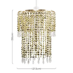 ValueLights Modern Decorative Gold Jewel Acrylic Bead Ceiling Pendant Light Shade