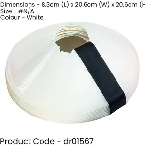 10 PACK 200mm Round Saucer Cone Marker Set WHITE Flexible Pitch Court Training