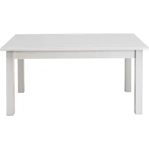 Pine Solid Wood Dining Table White / 78cm H x 78cm L x 78cm B