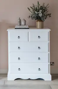 Romance True White 2 Over 3 Chest of Drawers