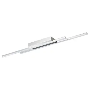 Modern LED Strip Ceiling Light Fitting in Polished Chrome Perfect for Kitchens