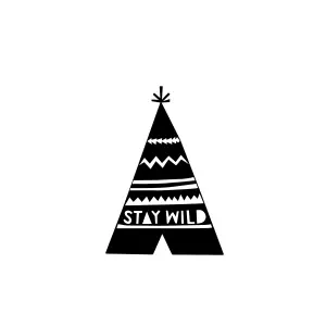 Decortie Modern Metal Wall Art "Stay Wild" Home Ornament Decorative Minimalist Design Hanging Wall Sculpture, Black