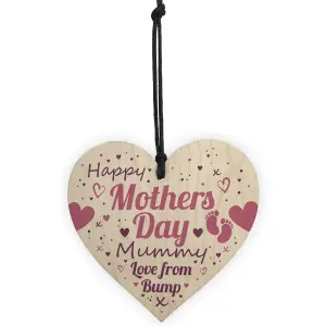 Red Ocean Mothers Day Gift For Mummy To Be From Bump Gifts Wooden Heart Mummy To Be Card Keepsake