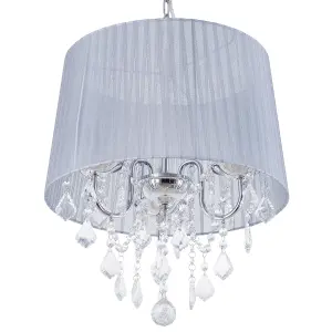 3 Light Chandelier Light Grey EVANS