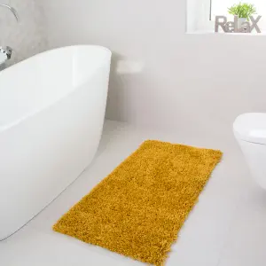 Soft Value Ochre Yellow Shaggy Area Rug 80x150cm