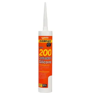 Everbuild Everflex 200 Contractors LMA Silicone Sealant, Black, 295 ml(Pack of 3)