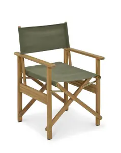 Garden Trading Hayles Directors Canvas Dining Chair Indoor Outdoor Olive Green