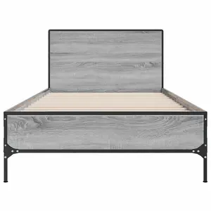 Berkfield Bed Frame without Mattress Grey Sonoma 90x200 cm