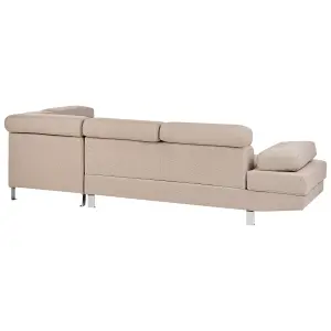 Corner Sofa NORREA Beige Fabric Left Hand