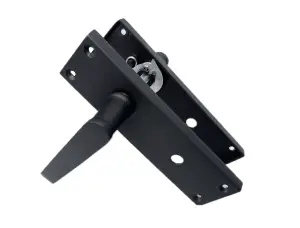 Door Handles Straight Bath Lock Handle - Matt Black 150 x 40mm