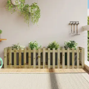 Berkfield Garden Raised Bed with Fence Design 200x50x50 cm Impregnated Wood Pine