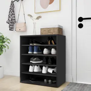 Berkfield Shoe Cabinet Black 60x35x70 cm Engineered Wood