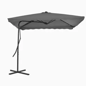 Berkfield Outdoor Parasol with Steel Pole 250x250 cm Anthracite