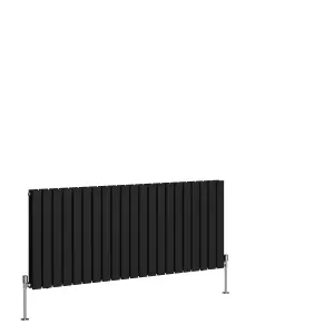 Right Radiators 600x1428 mm Horizontal Double Flat Panel Designer Radiator Black