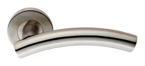 Eurospec Satin Stainless Steel Curved Lever on Sprung Rose (CSL1193SSS)