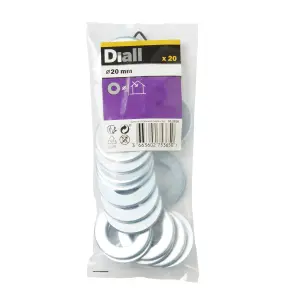 Diall M20 Carbon steel Flat Washer, (Dia)20mm, Pack of 20