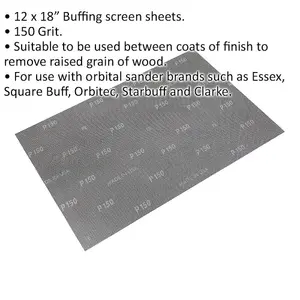 10 PACK - Mesh Orbital Screen Sheets - 12 x 18 Inch - 150 Grit - Orbital Sander