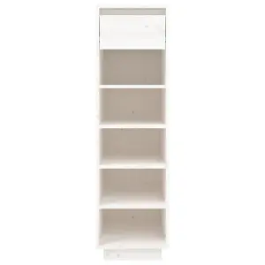 Berkfield Shoe Cabinet White 34x30x105 cm Solid Wood Pine