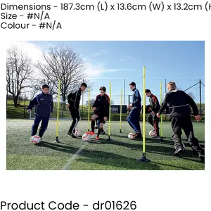 12 PACK 1.5m Spiked Boundary Poles Set Football Footwork & Dribbling Training