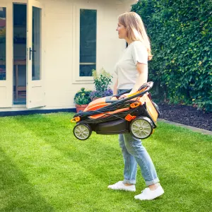 LawnMaster 1400W 34cm Electric Lawnmower with rear roller and 350W 2-in-1 Grass Trimmer and Edger - 2 Year Guarantee