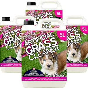 Cleenly Artificial Grass Cleaner for Dogs - Eliminates Pet Urine Stains and Odours - Fresh Bouquet Fragrance (20 Litres)