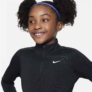 Nike Girls' Dri-FIT Long-Sleeve 1/4-Zip Top - Black - Polyester