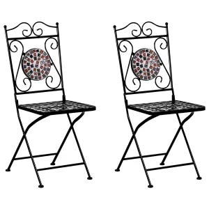 Set of 2 Garden Chairs CARPINO Metal Black