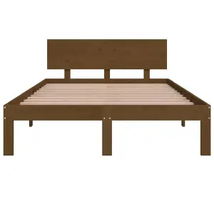 Berkfield Bed Frame Honey Brown Solid Wood 120x190 cm Small Double