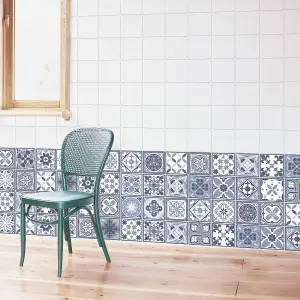 Walplus Lisbon Blue Tile Stickers PVC