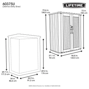 Lifetime 4.7 Ft. x 3 Ft. Utility Shed (1390 L)