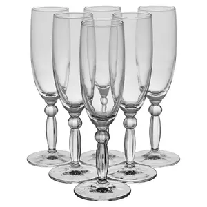 Queensway Home & Dining 175ml 6Pcs Champagne Drinking Flutes Stemmed Cocktail Glasses Dinner Party