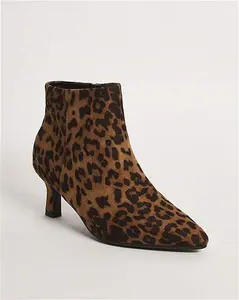 JD Williams - Kitten Heel Ankle Boot - EEE Fit - Leopard Print - Size 9 - Womens Winter Boots