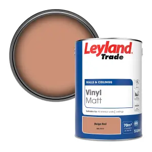 Leyland Trade Vinyl Matt Walls & Ceilings Emulsion Paint Beige Red (RAL 3012) 5L