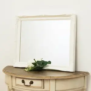 MirrorOutlet Fraser White Small Beaded Mirror 61 x 51cm