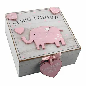 Newby Wooden Memory Box Pink