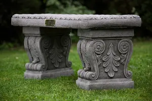 Stone Cast Garden Bench & LaLa Design Birdbath