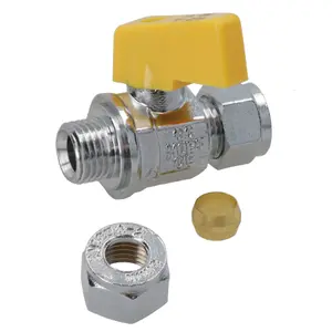 Straight Mini Ball Valve for Water Gas LPG Flow Regulator Compression 8mm Pipe