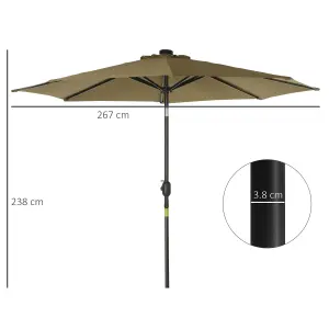 Outsunny 24 LED Solar Powered Parasol Umbrella Garden Tilt Outdoor String Light