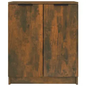 Berkfield Shoe Cabinet Smoked Oak 59x35x70 cm Engineered Wood