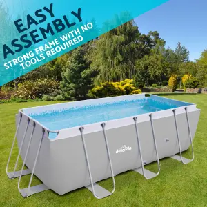 Dellonda Swimming Pool 13ft 400x200cm XL Steel Frame Above Ground & Accessories