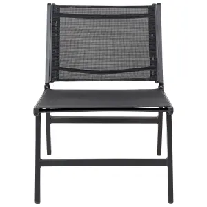 Set of 2 Garden Chairs MARCEDDI with Footstool Metal Black