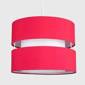 ValueLights Sophia Modern 2 Tier Red Cylinder Ceiling Pendant Light Shade