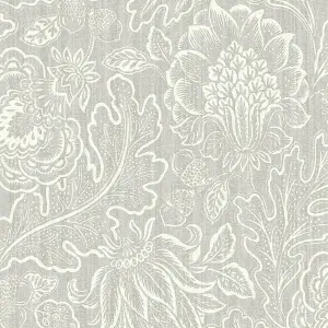 Belgravia Decor Giovanna Trail Textured Wallpaper Grey