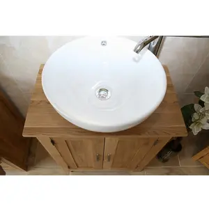 Dominic Solid Oak 650mm Free-Standing Vanity Unit