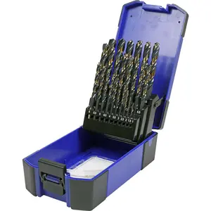 25-Piece HSS Tri-Point M2 Drill Bit Set with Self-Centring Tips - Sizes 1mm to 13mm