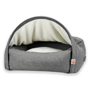 Hooded / Dome Pet Bed Grey / Small (40cm H x 65cm W x 55cm D)